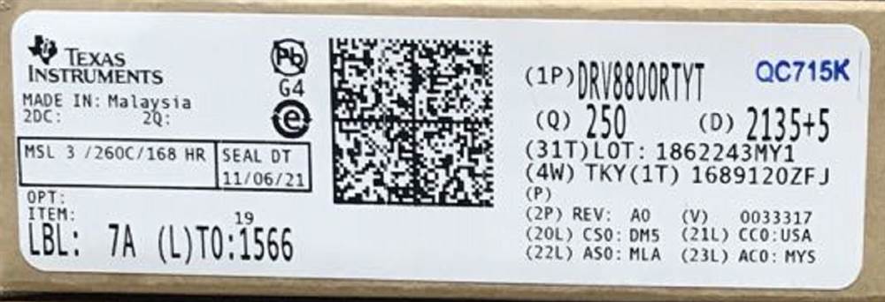Integrated IC Electronic Components In-Stock DRV8800RTYT