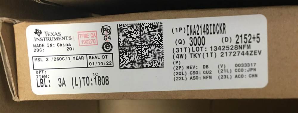 Integrated IC Electronic Components In-Stock INA214BIDCKR