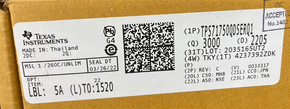 Integrated IC Electronic Components In-Stock TPS71750QDSERQ1