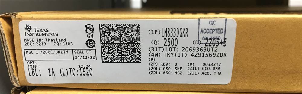 Integrated IC Electronic Components In-Stock LM833DGKR