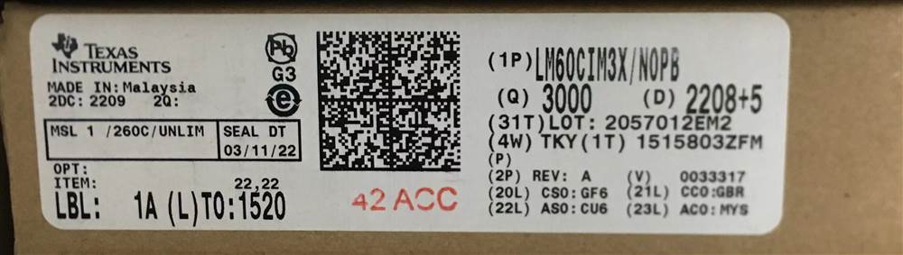 Integrated IC Electronic Components In-Stock LM60CIM3X/NOPB