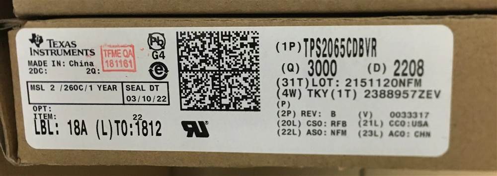 Integrated IC Electronic Components In-Stock TPS2065CDBVR