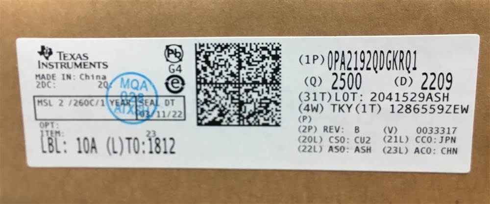 Integrated IC Electronic Components In-Stock OPA2192QDGKRQ1