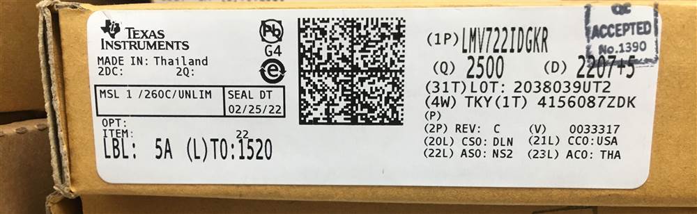 Integrated IC Electronic Components In-Stock LMV722IDGKR