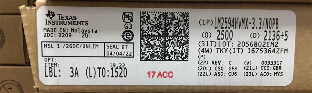 Integrated IC Electronic Components In-Stock LM2594HVMX-3.3/NOPB