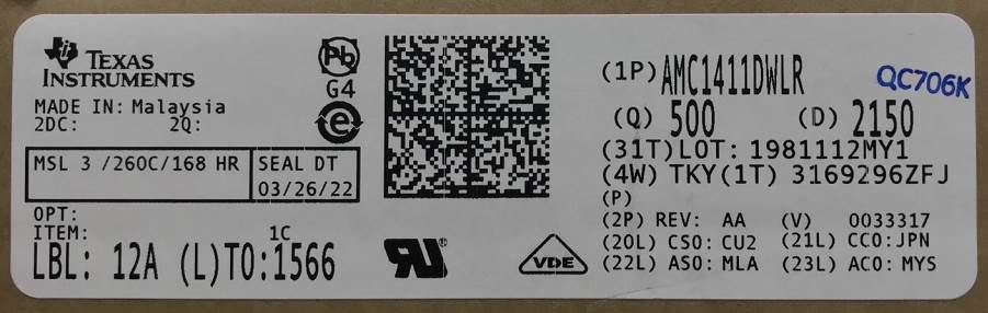 Integrated IC Electronic Components In-Stock AMC1411DWLR