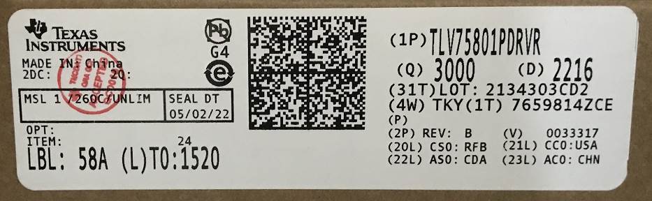 Integrated IC Electronic Components In-Stock TLV75801PDRVR