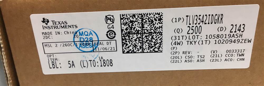 Integrated IC Electronic Components In-Stock TLV3542IDGKR