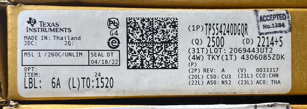 Integrated IC Electronic Components In-Stock TPS54240DGQR