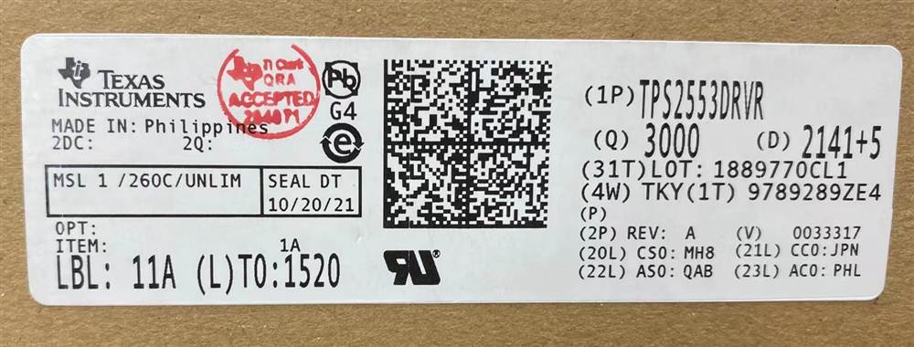 Integrated IC Electronic Components In-Stock TPS2553DRVR