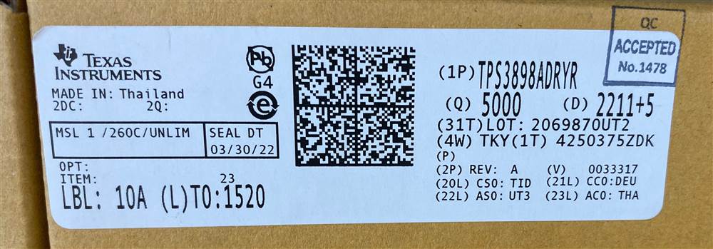 Integrated IC Electronic Components In-Stock TPS3898ADRYR