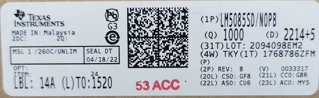 Integrated IC Electronic Components In-Stock LM5085SD/NOPB