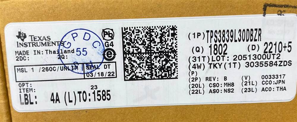 Integrated IC Electronic Components In-Stock TPS3839L30DBZR