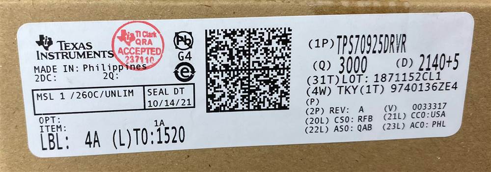 Integrated IC Electronic Components In-Stock TPS70925DRVR
