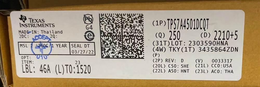 Integrated IC Electronic Components In-Stock TPS7A4501DCQT
