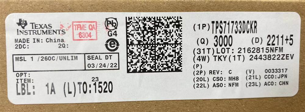Integrated IC Electronic Components In-Stock TPS71733DCKR