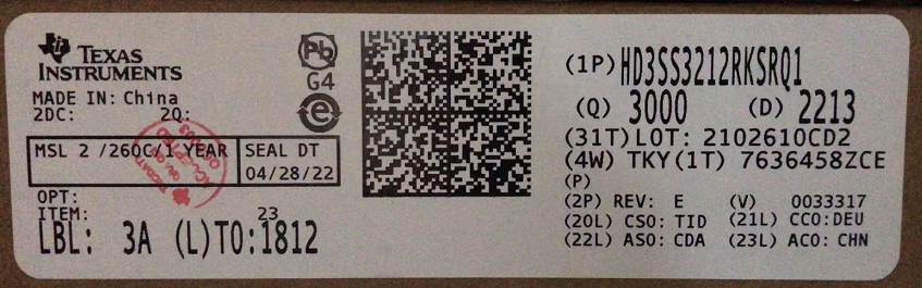 Integrated IC Electronic Components In-Stock HD3SS3212RKSRQ1
