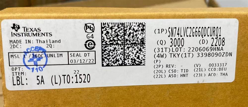 Integrated IC Electronic Components In-Stock SN74LVC2G66QDCURQ1