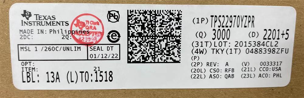 Integrated IC Electronic Components In-Stock TPS22970YZPR
