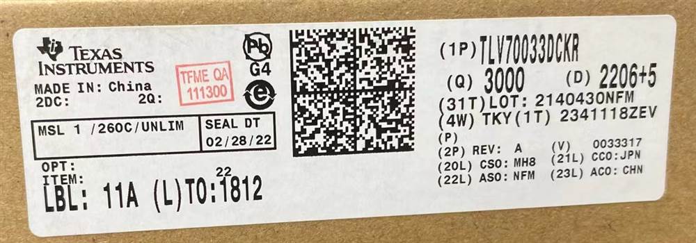 Integrated IC Electronic Components In-Stock TLV70033DCKR