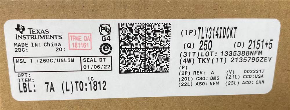 Integrated IC Electronic Components In-Stock TLV314IDCKT