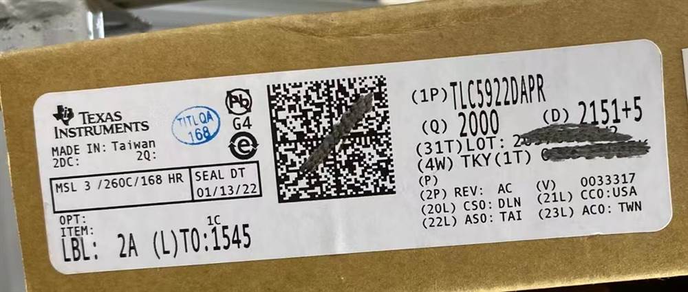 Integrated IC Electronic Components In-Stock TLC5922DAPR
