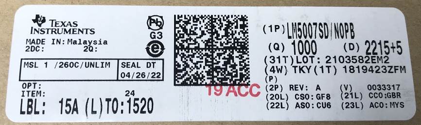 Integrated IC Electronic Components In-Stock LM5007SD/NOPB