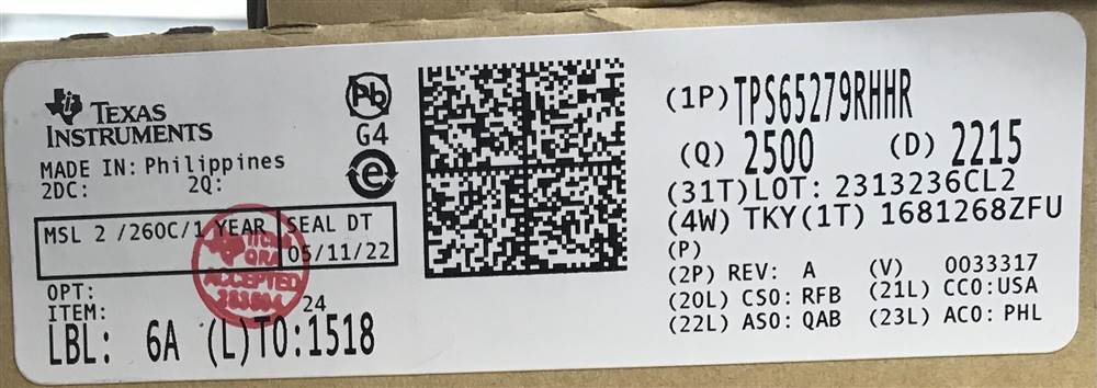 Integrated IC Electronic Components In-Stock TPS65279RHHR