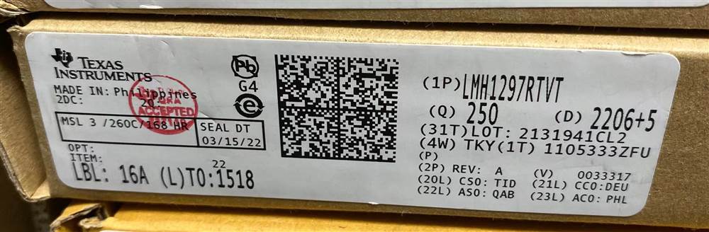 Integrated IC Electronic Components In-Stock LMH1297RTVT