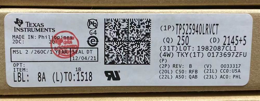 Integrated IC Electronic Components In-Stock TPS25940LRVCT