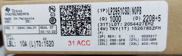 Integrated IC Electronic Components In-Stock LP2951CSD/NOPB
