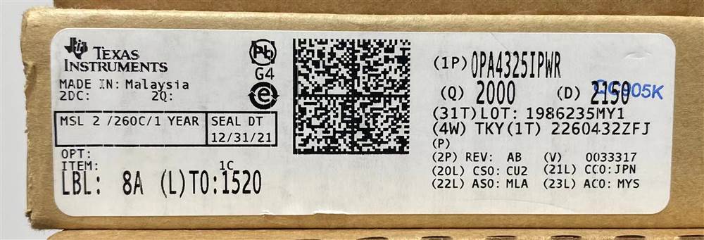Integrated IC Electronic Components In-Stock OPA4325IPWR