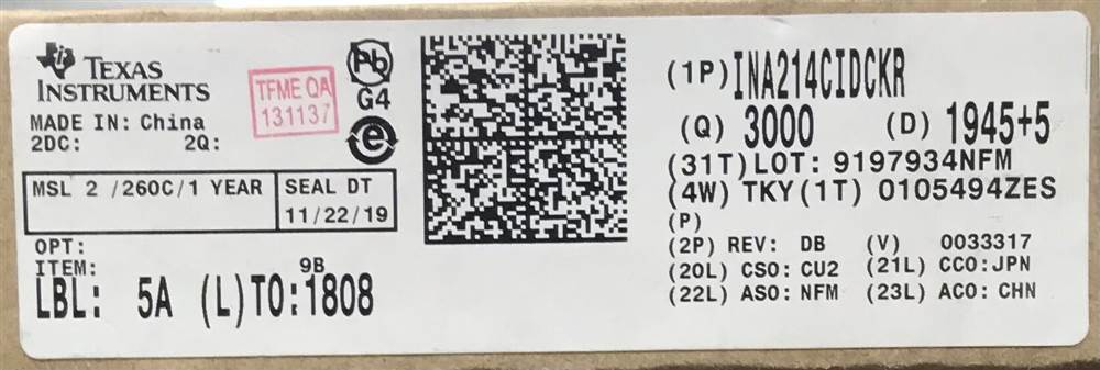 Integrated IC Electronic Components In-Stock INA214CIDCKR