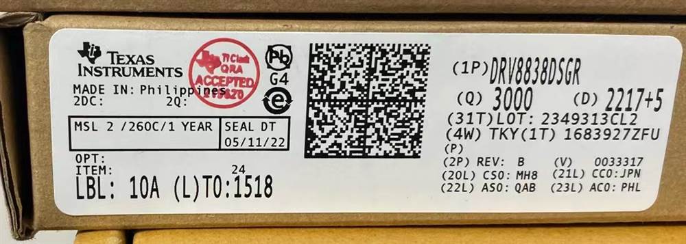 Integrated IC Electronic Components In-Stock DRV8838DSGR