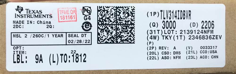 Integrated IC Electronic Components In-Stock TLV314IDBVR
