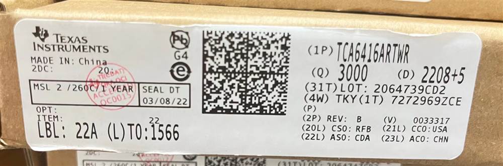 Integrated IC Electronic Components In-Stock TCA6416ARTWR