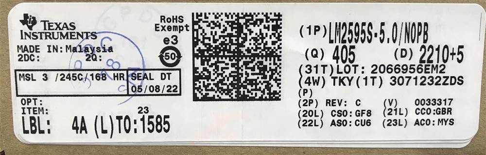 Integrated IC Electronic Components In-Stock LM2595S-5.0/NOPB