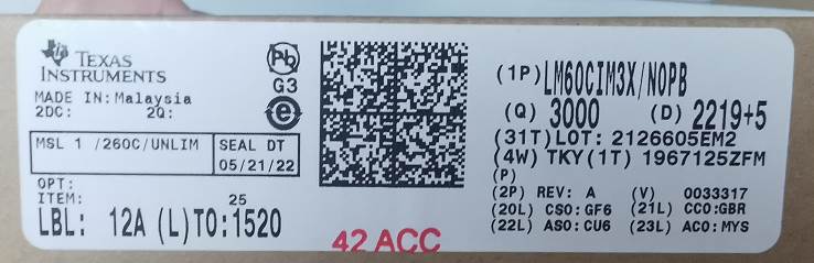 Integrated IC Electronic Components In-Stock LM60CIM3XPB