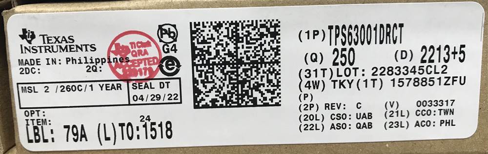 Integrated IC Electronic Components In-Stock TPS63001DRCT