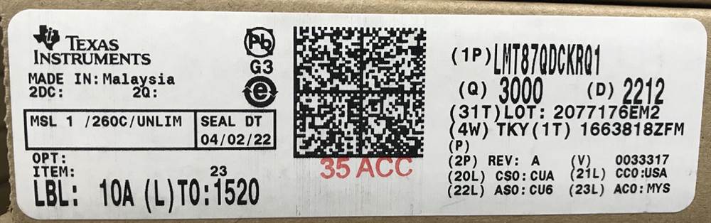 Integrated IC Electronic Components In-Stock LMT87QDCKRQ1