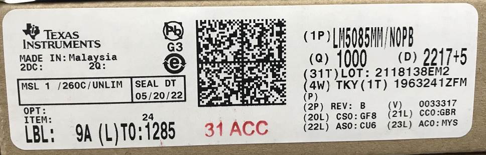 Integrated IC Electronic Components In-Stock LM5085MM/NOPB