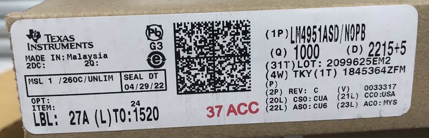 Integrated IC Electronic Components In-Stock LM4951ASD/NOPB