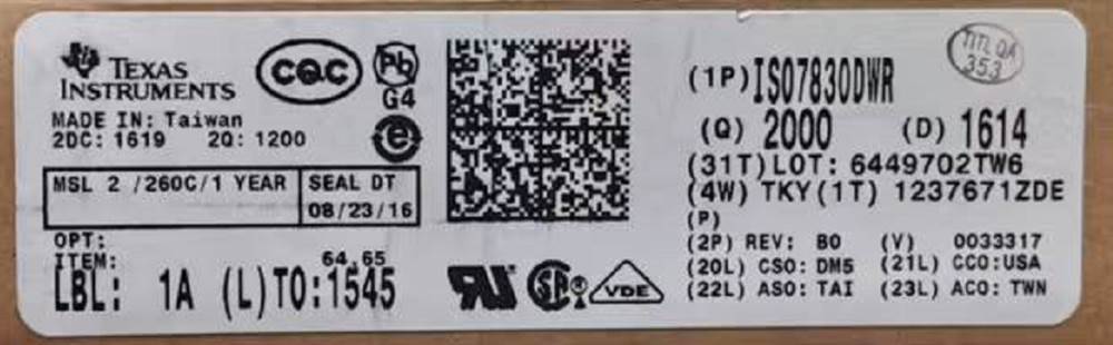 Integrated IC Electronic Components In-Stock ISO7830DWR