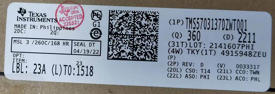 Integrated IC Electronic Components In-Stock TMS5703137DZWTQQ1