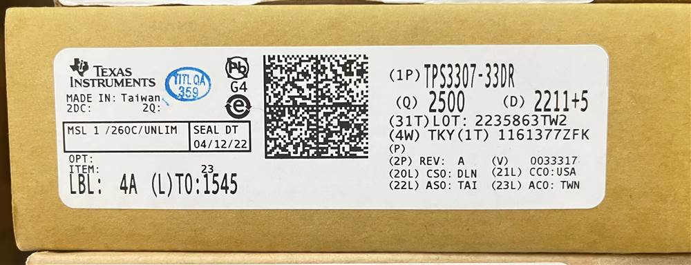 Integrated IC Electronic Components In-Stock TPS3307-33DR