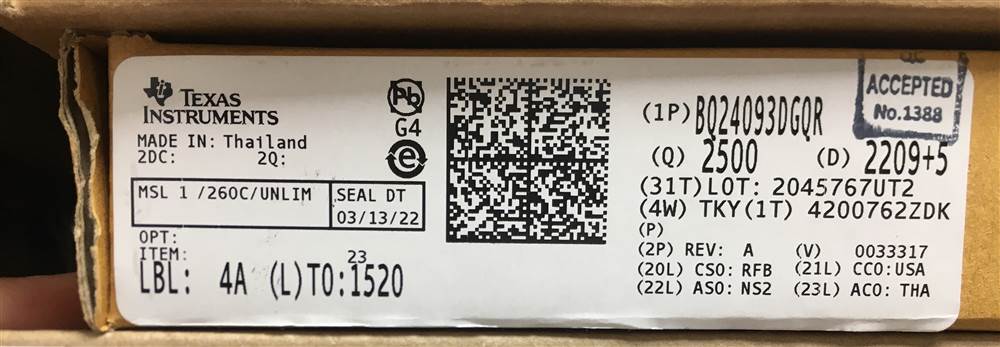 Integrated IC Electronic Components In-Stock BQ24093DGQR