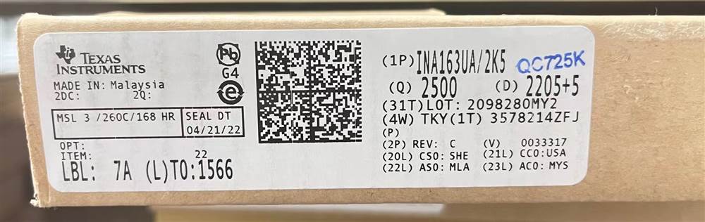Integrated IC Electronic Components In-Stock INA163UA/2K5