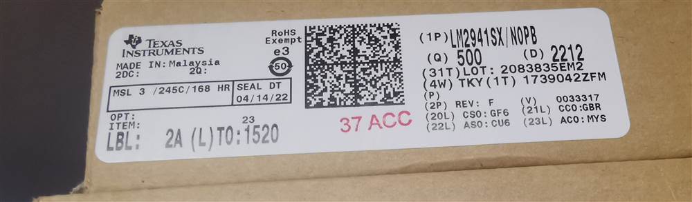 Integrated IC Electronic Components In-Stock LM2941SX/NOPB