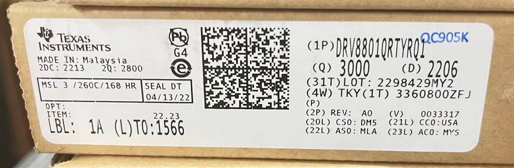 Integrated IC Electronic Components In-Stock DRV8801QRTYRQ1