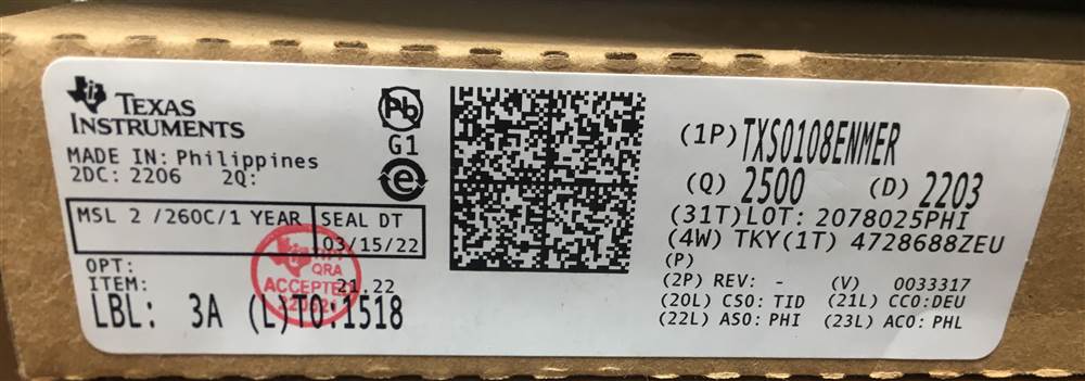 Integrated IC Electronic Components In-Stock TXS0108ENMER